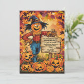 Whimsical herfst oogst Halloween Party Kaart (Staand voorkant)
