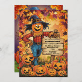 Whimsical herfst oogst Halloween Party Kaart (Voorkant / Achterkant)