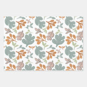 Whimsical Herfst pastel bladeren patroon Inpakpapier Vel (Voorkant 3)