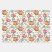 Whimsical Herfst Pastel Pompoen Patroon Wrapping P Inpakpapier Vel (Voorkant)