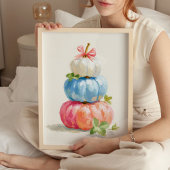Whimsical Herfst Pastel Pumpkin Stack Poster
