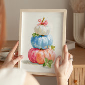 Whimsical Herfst Pastel Pumpkin Stack Poster
