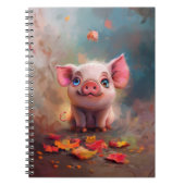 Whimsical Herfst Piglet Notitieboek (Voorkant)