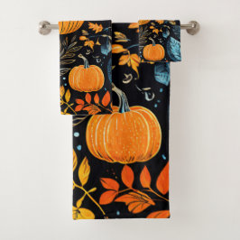 Whimsical Herfst pompoen ontwerp Bad Handdoek
