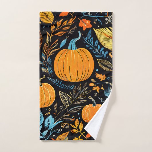 Whimsical Herfst pompoen ontwerp Bad Handdoek (Handdoek)