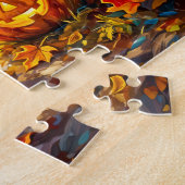 Whimsical Herfst Pompoen Pad Mops Illustratie Legpuzzel (Zijkant)
