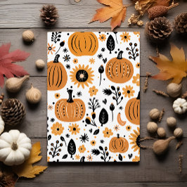 Whimsical Herfst Pumpkin Thanksgiving Party Kaart