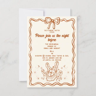 Whimsical Herfst repetitie Dinner Invitation · Ret Kaart