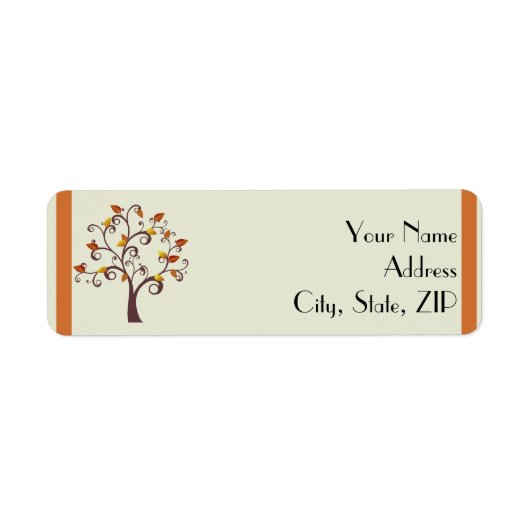 Whimsical Herfst Tree Retouradres Etiket (Voorkant)