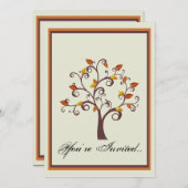 Whimsical Herfst Tree Wedding Kaart (Voorkant / Achterkant)