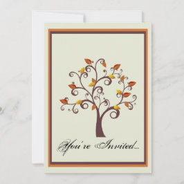 Whimsical Herfst Tree Wedding Kaart