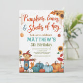 Whimsical Herfst Verjaardagsuitnodiging Kaart (Staand voorkant)