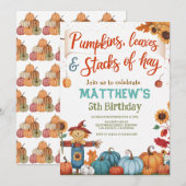 Whimsical Herfst Verjaardagsuitnodiging Kaart (Voorkant / Achterkant)