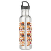 Whimsical Herfst Wheelbarrows Pattern Waterfles (Achterkant)