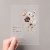 Whimsical Herfst Wildflower Wedding Acryl Uitnodigingen (Insitu (Draagbaar))