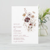 Whimsical Herfst Wildflower Wedding Kaart (Staand voorkant)