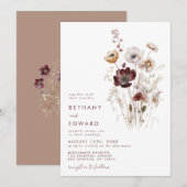 Whimsical Herfst Wildflower Wedding Kaart (Voorkant / Achterkant)