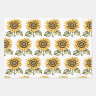 Whimsical Herfst, Zonnebloemen, Kikkers, Kattenhek Inpakpapier Vel