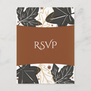 Whimsical Herfstbladeren & Eikels Huwelijk RSVP Uitnodiging Briefkaart