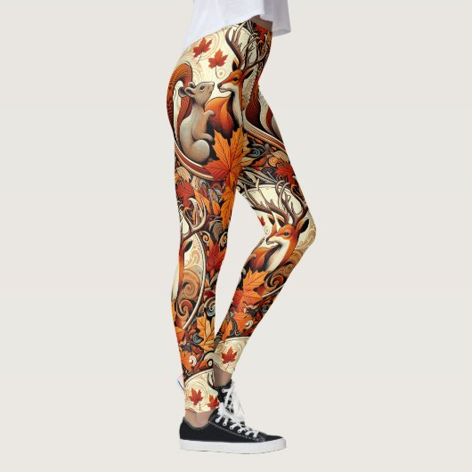 Whimsical Herfstseizoen met Herten Leggings (Rechts)