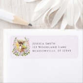 Whimsical herten babyshower retouradreslabels etiket (Insitu)