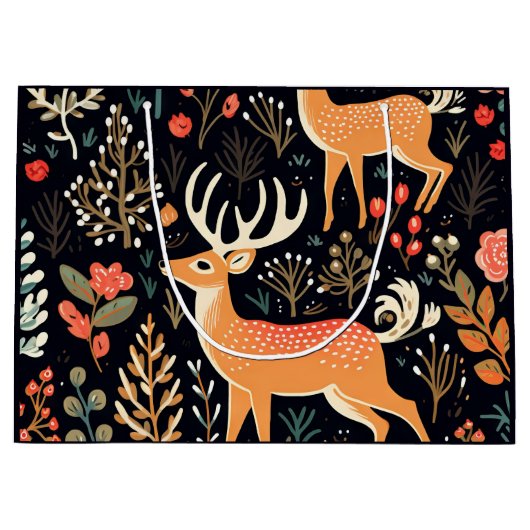 Whimsical Herten Gift Bag - Groot Groot Cadeauzakje (Voorkant)