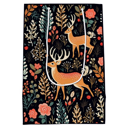 Whimsical Herten Gift Bag - Medium Medium Cadeauzakje (Achterkant)