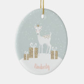 Whimsical herten Kerstmis Keramisch Ornament (Rechts)