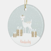 Whimsical herten Kerstmis Keramisch Ornament (Links)