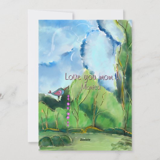 Whimsical hertenmoederdag feestdagenkaart (Achterkant)