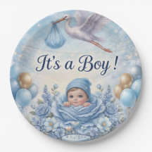 Whimsical Het is een Jongen Blauwe Ooievaar Baby S