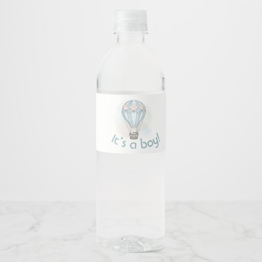Whimsical hete lucht ballon water fles label waterfles etiket (Voorkant)