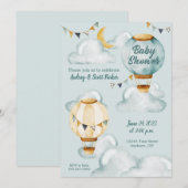 Whimsical Hete Luchtballon Baby shower Invitation Kaart (Voorkant / Achterkant)