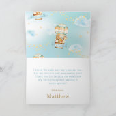 Whimsical Hete Luchtballon Leuke Dieren Verjaardag Bedankkaart (Binnen)