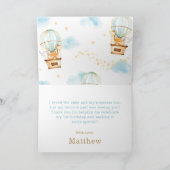 Whimsical Hete Luchtballon Leuke Dieren Verjaardag Bedankkaart (Binnen)