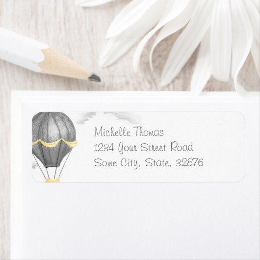 Whimsical  Hete Luchtballon Retouradres Etiket (Insitu)