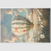 Whimsical Hete Luchtballon Rit Daisies Decoupage Tissuepapier (Voorkant)