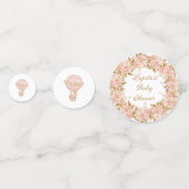 Whimsical Hete Luchtballon Roos Baby shower Confetti (Achterkanten)