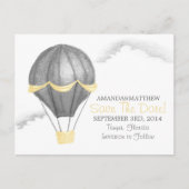 Whimsical  Hete Luchtballon Save the Date Aankondigingskaart (Voorkant)
