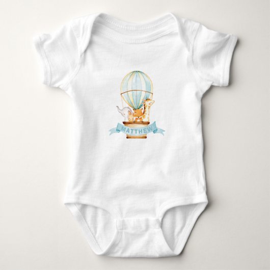 Whimsical Hete Luchtballon Schattige Baby Dieren J Romper (Voorkant)