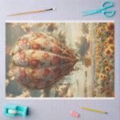 Whimsical Hete Luchtballon Zonnebloemen Decoupage Tissuepapier (Craft)
