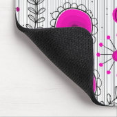 Whimsical hete roze witte harten en bloemen bloeme muismat (Hoek)