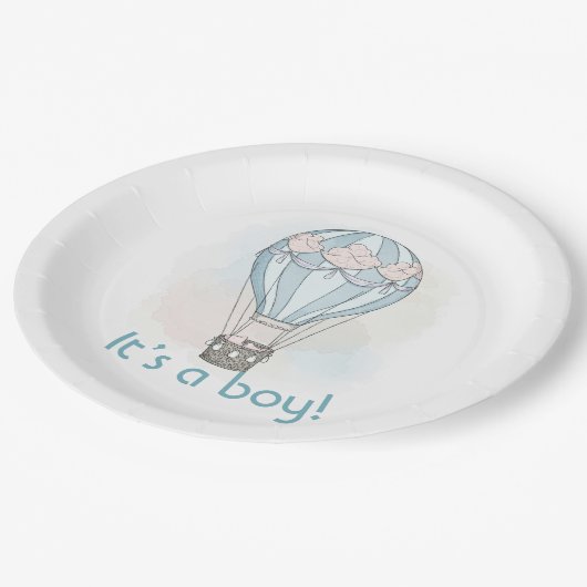 Whimsical heteluchtballon baby shower bord (Gekanteld)
