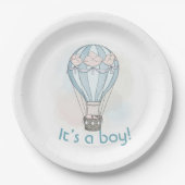 Whimsical heteluchtballon baby shower bord (Voorkant)