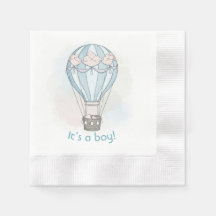 Whimsical heteluchtballon baby shower servetten