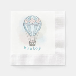 Whimsical heteluchtballon baby shower servetten