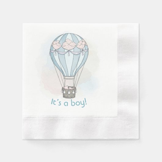 Whimsical heteluchtballon baby shower servetten (Voorkant)