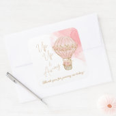 Whimsical heteluchtballon omhoog en weg Baby showe Vierkante Sticker (Envelop)
