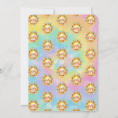 Whimsical hier komt de Sun Tie Dye Baby shower Kaart (Achterkant)