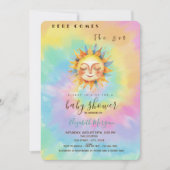 Whimsical hier komt de Sun Tie Dye Baby shower Kaart (Voorkant)